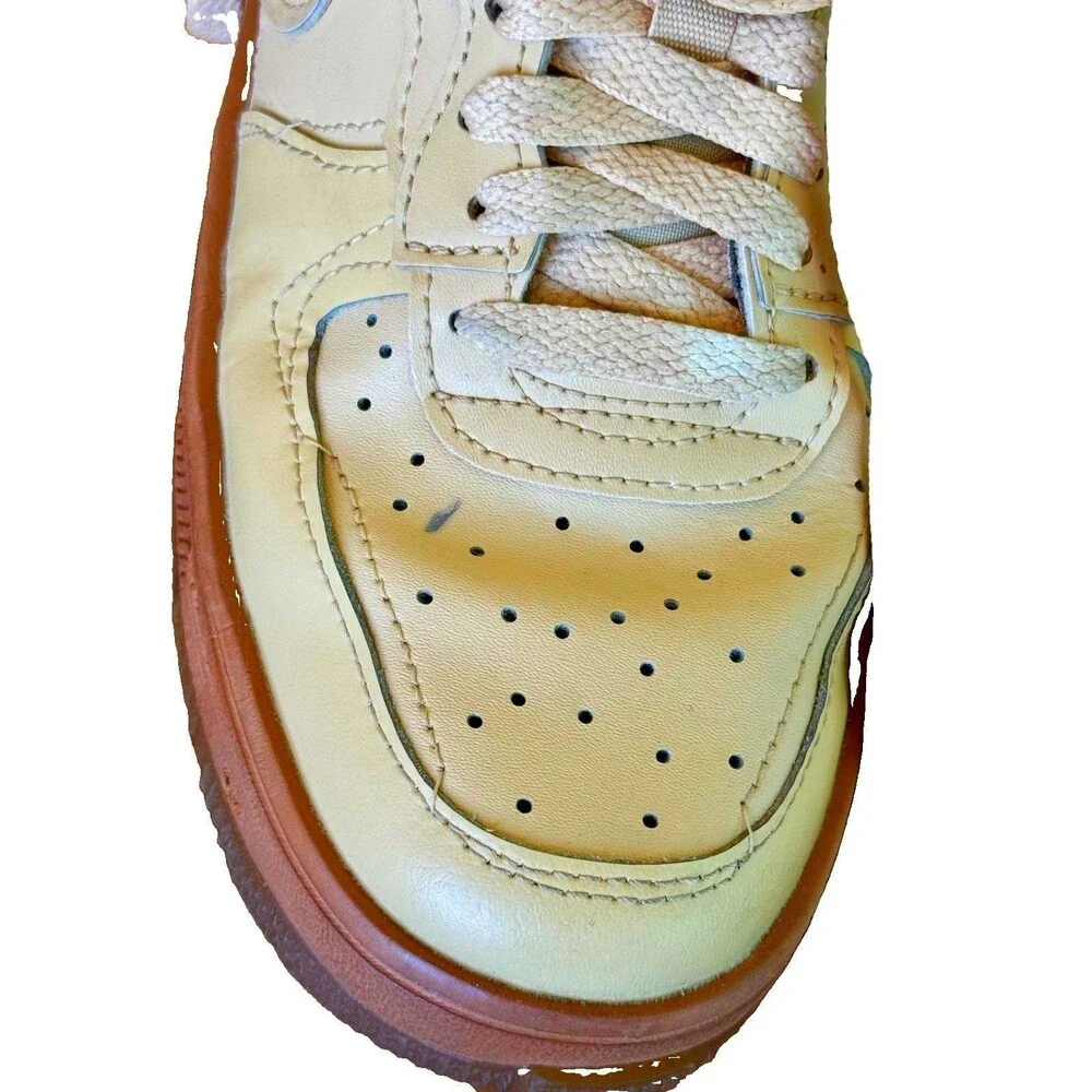 Nike Air Force 1 Fontanka Sesame Gum Brown Leather Sneakers Women's 7 DH1290-201